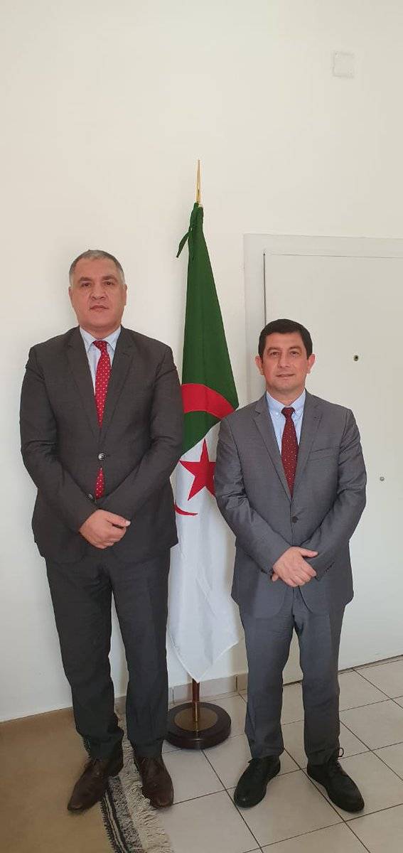 Courtesy visit of the newly accredited Ambassador of the Turkish Republic in Luanda, Mr. Ufuk Ekici, to the Ambassador of Algeria inLuanda, Mr. Abdelhakim Mihoubi.